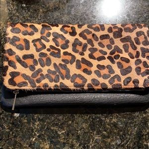 Express leopard clutch